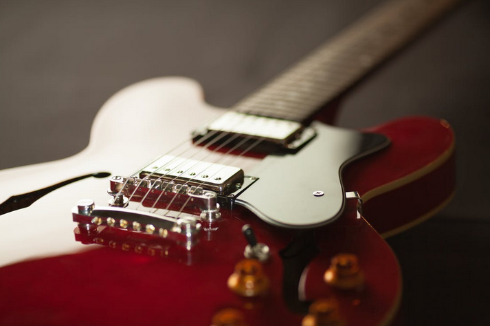 a red guitar